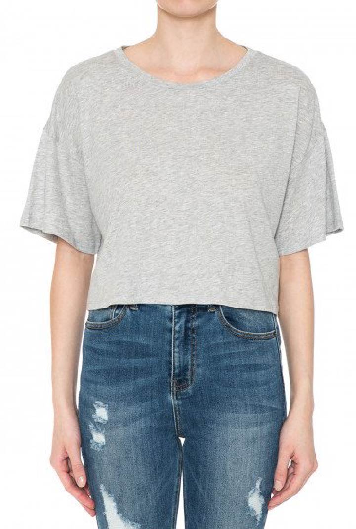 Round Neck Boxy Crop Top