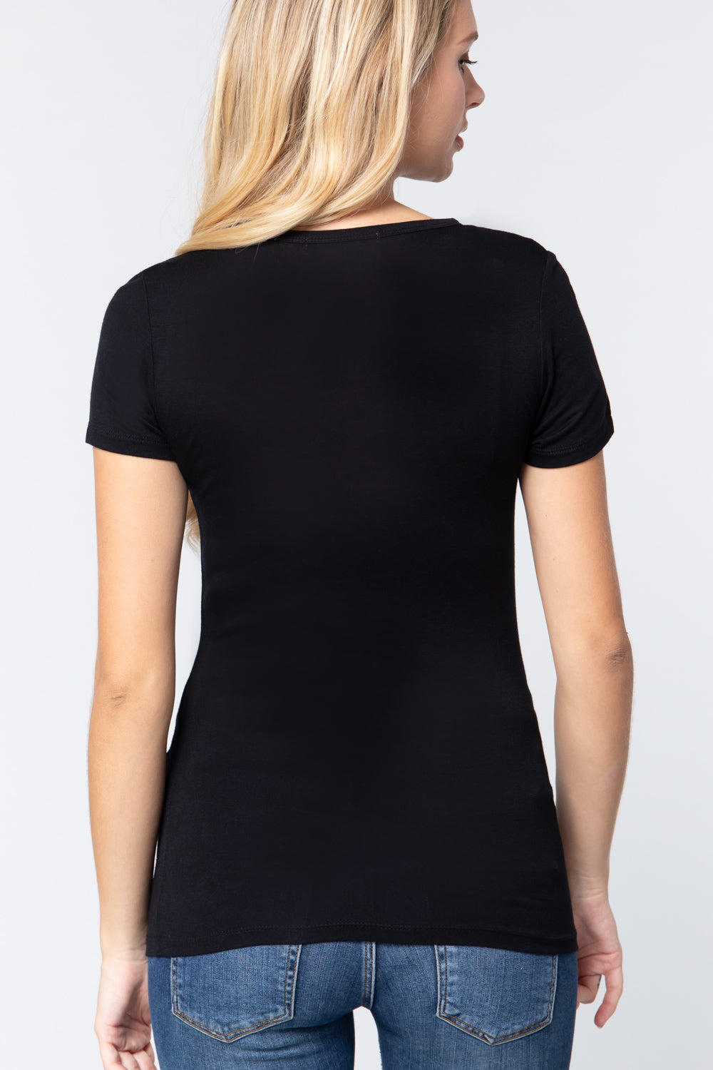 SHORT SLV BUTTON PLACKET TOP