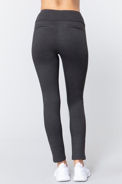 WAIST BAND LONG PONTE PANTS