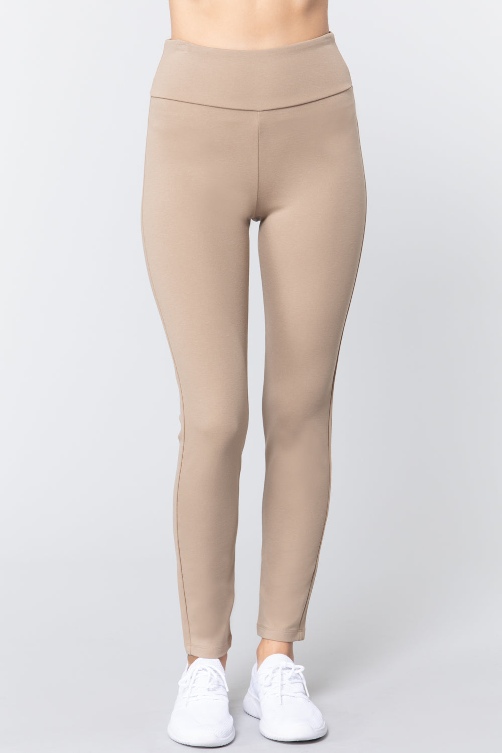 WAIST BAND LONG PONTE PANTS