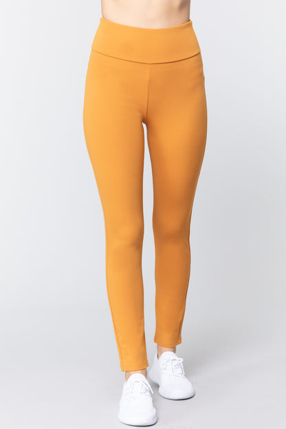 WAIST BAND LONG PONTE PANTS