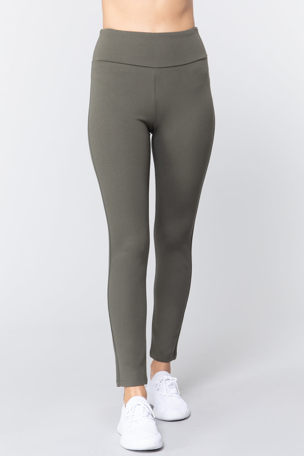 WAIST BAND LONG PONTE PANTS