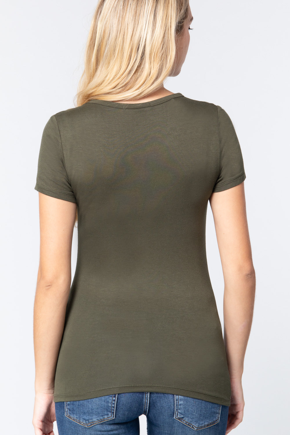 SHORT SLV BUTTON PLACKET TOP
