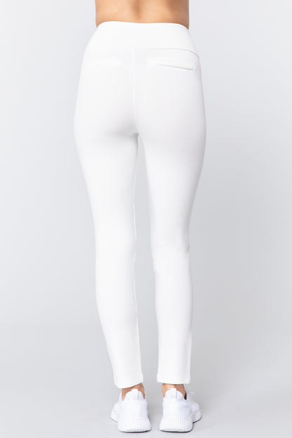 WAIST BAND LONG PONTE PANTS