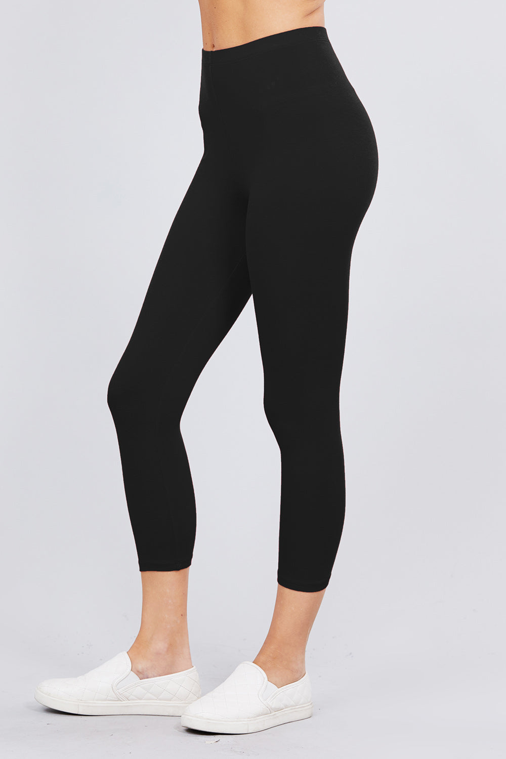 Cotton Spandex Jersey Capri Leggings